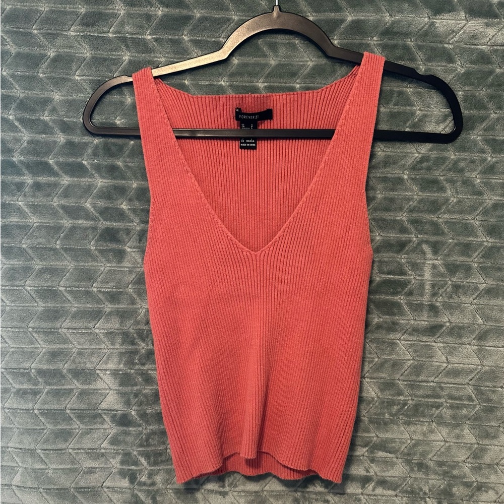 Forever 21 Ribbed V neck Tank